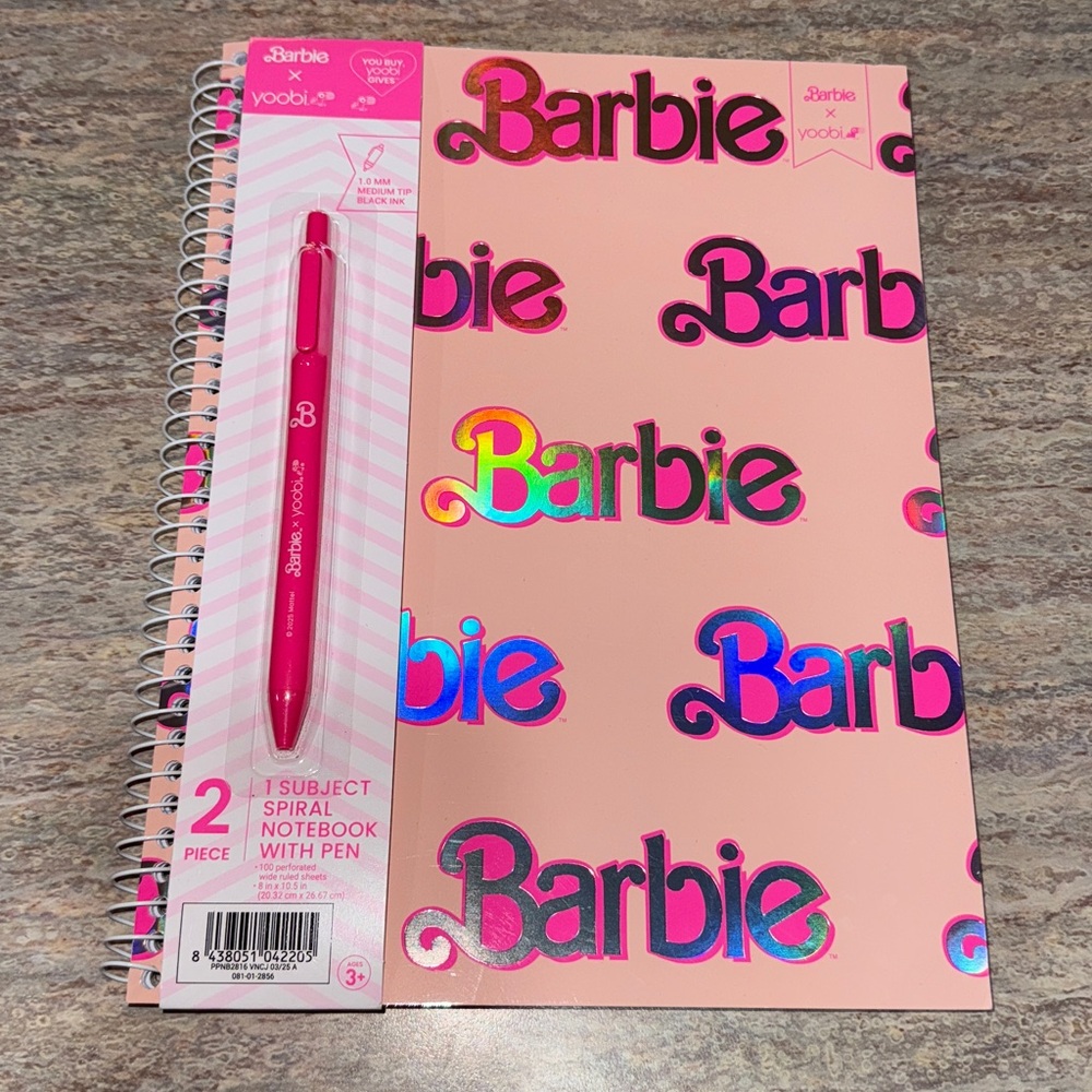 Barbie Pink Holographic Notebook Set